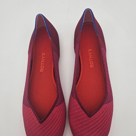 Rothys The Flat Raspberry Color Block Round Toe Slip On Flats Womens Sz 10.5 NEW - Picture 5 of 8